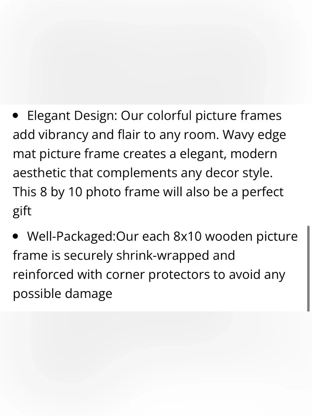 Picture Frame MDF Wood Real Glass Wavy Cardstock Mat 8x10” BLUE